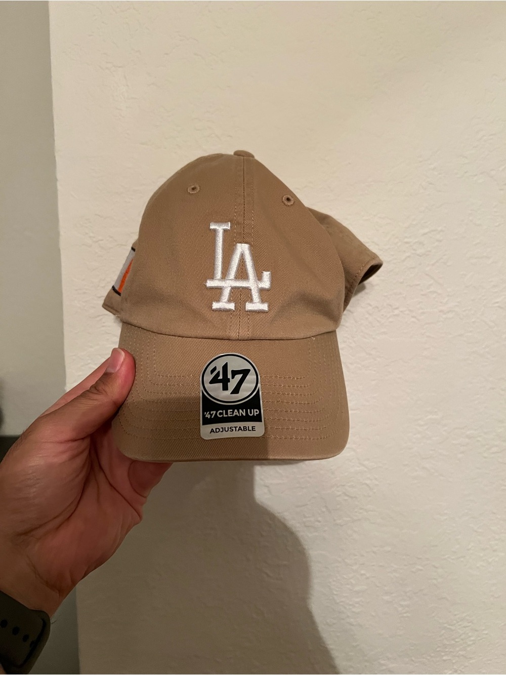 47 LA Dodgers Tan Cap with White Logo